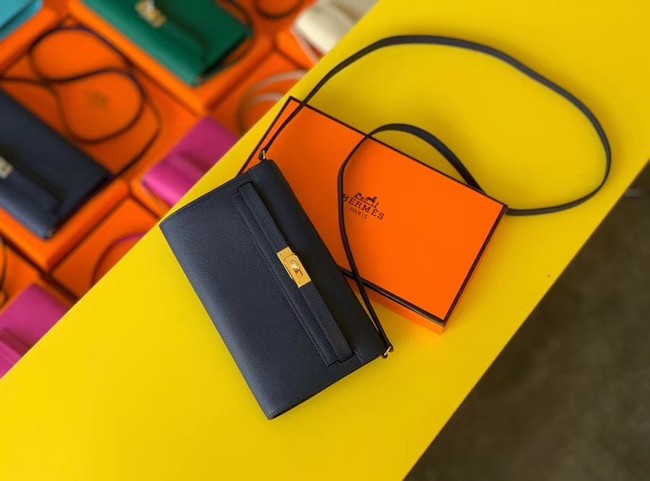 Cheap Hermes Original kelly espom leather to go woc Bag H4087 royal blue Tl534sJ42