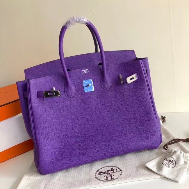 Copy Hermes Birkin Bag Original Leather 35CM 17825 purple Tl502Zn71