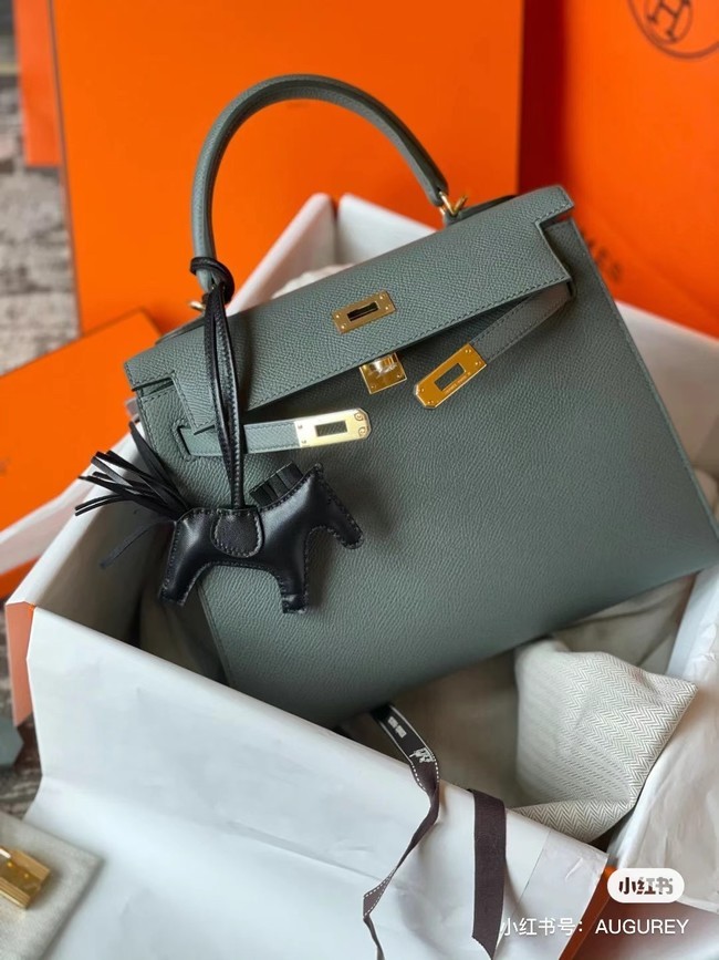 Copy Hermes Original Epsom Leather KEL2578 Elephant grey Tl355Ey31
