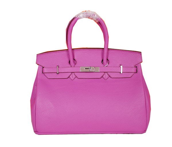 Fake Hermes Birkin 35CM Tote Bag Lavender Original Grainy Leather H35 Silver Tl1679Hj78