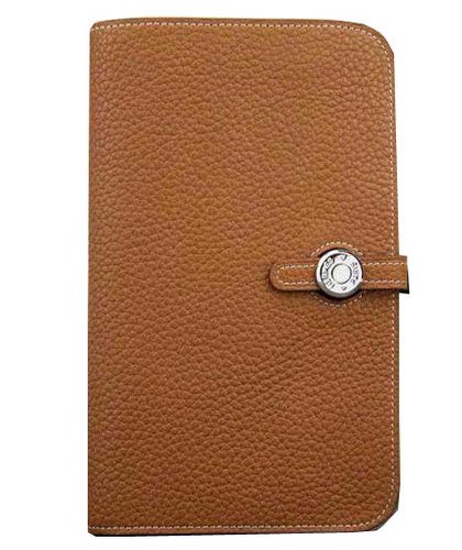 Fake Hermes Compact Passport Holder Original Leather Wallet Wheat Tl2170tu77