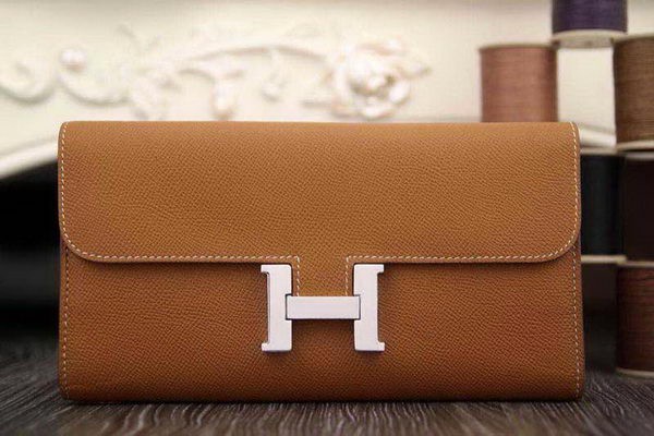 Fake Hermes Constance Long Wallets Original Leather HA909 Wheat Tl2134Sq37