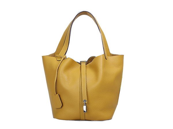 Fake Hermes Picotin Lock MM Bag in Original Leather Yellow Tl1636RY48