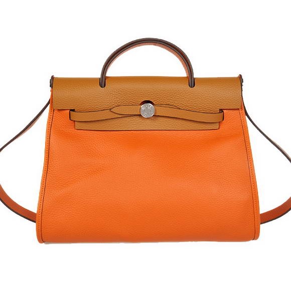 Fashion 2012 New Hermes HerBag 31CM Togo leather Bag H9051 Orange Camel Tl1940Of26
