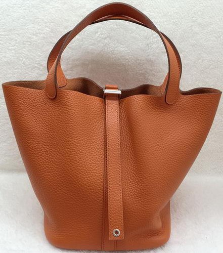 Fashion Hermes Picotin Lock 22cm Bags Litchi Leather HPL1048 Orange Tl1210Of26