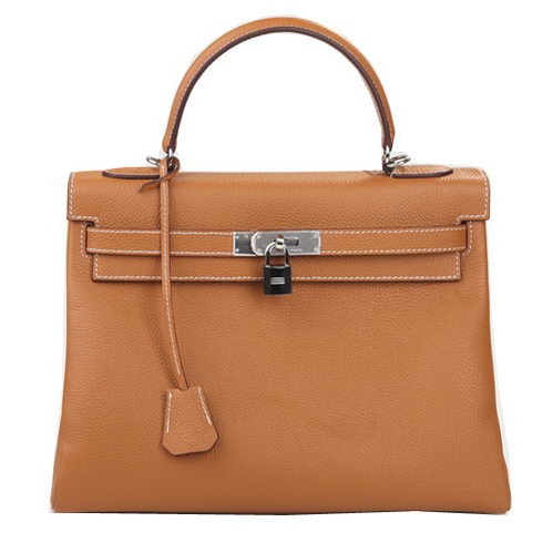 First-class Quality Hermes Kelly 32cm Shoulder Bag Wheat Original Leather K32 Silver Tl1648Sf41