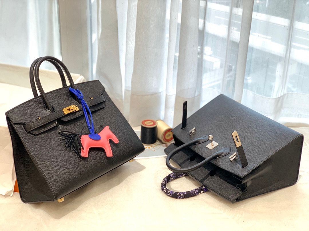 Hermes Birkin 25CM Epsom Bag Original Leather H25E Black Tl438cP15