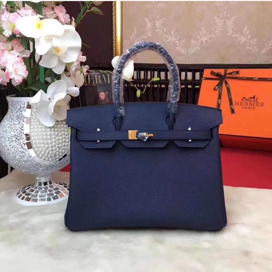 Hermes Birkin 25CM Togo Bag Original Leather H25E Navy Tl399Yo25