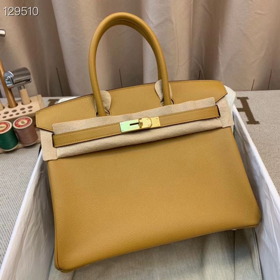 Hermes Birkin 25CM Tote Bag Original Leather H25T Yellow Tl491uT54