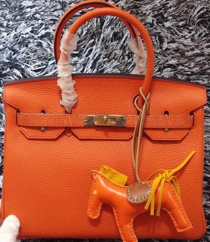 Hermes Birkin 30CM Tote Bags Litchi Leather H30LI Orange Tl1223Nw52