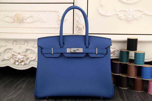 Hermes Birkin 35CM 30CM Tote Bag Original Leather HB35O Blue Tl1274mV18