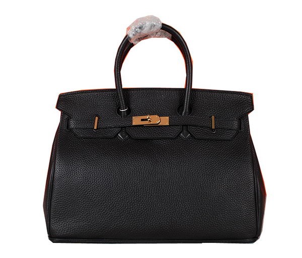 Hermes Birkin 35CM Tote Bag Black Original Grainy Leather H35 Gold Tl1685Wi77