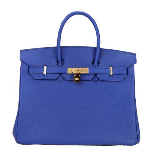Hermes Birkin 35CM Tote Bag Blue Original Leather H35 Gold Tl1673PC54