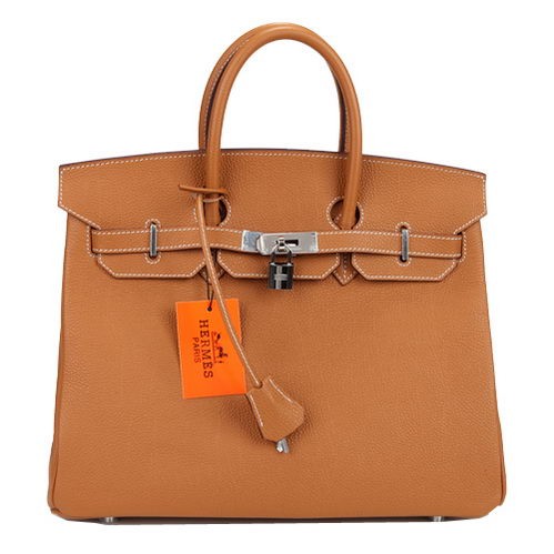 Hermes Birkin 35CM Tote Bag Camel Original Leather H35 Silver Tl1699Gh26