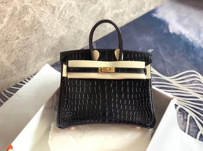 Hermes Birkin Bag Original Leather crocodile HBK35 black Tl499va68