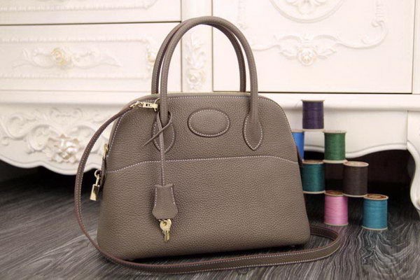 Hermes Bolide 31CM Original Leather Tote Bag Grey Tl1262Zw99