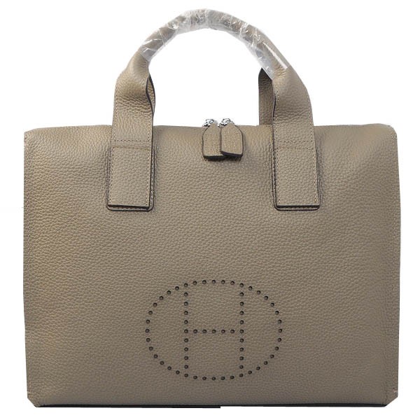 Hermes Briefcase Original Grainy Leather H8813 Grey Tl1628Tk78