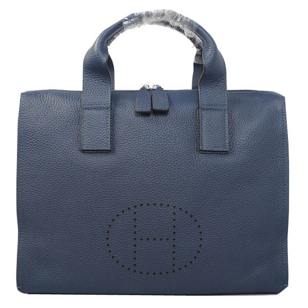 Hermes Briefcase Original Grainy Leather H8813 Royal Tl1627Zw99