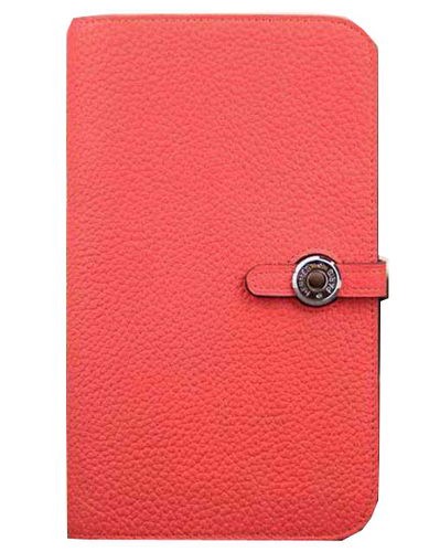 Hermes Compact Passport Holder Original Leather Wallet Light Red Tl2169Xp72