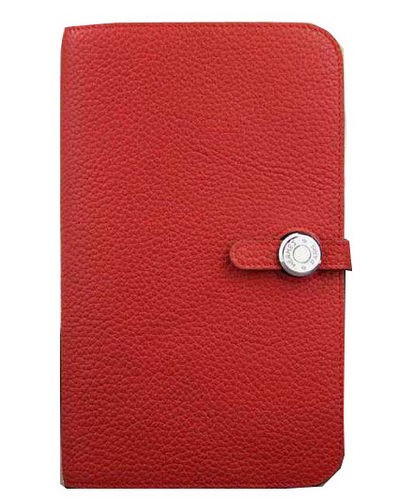 Hermes Compact Passport Holder Original Leather Wallet Red Tl2173io33