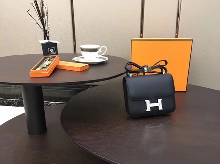 Hermes Constance Bag Original Calfskin Leather H9910 Black Tl868hI90