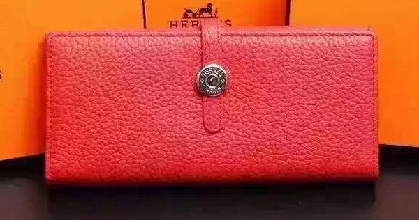 Hermes Dogon Original Leather Wallet H509 Red Tl2082Il41