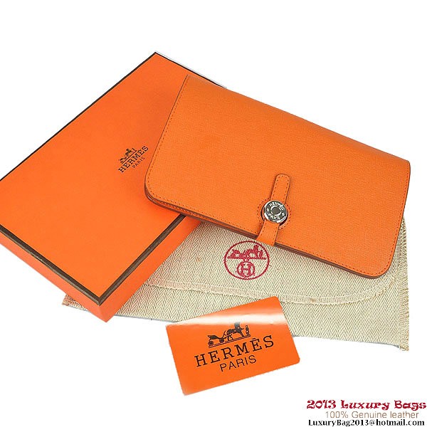 Hermes Dogon Wallet Travel Case H001 Orange Tl2286DO87