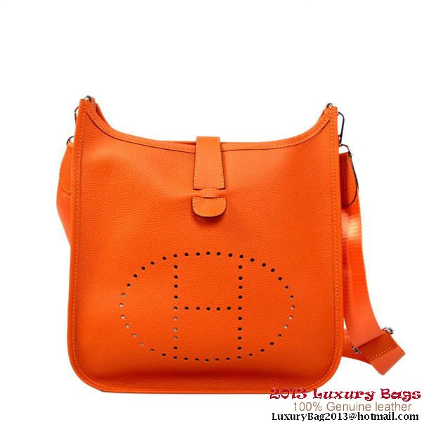 Hermes Evelyn Bag Calf Leather H1188 Orange Tl1864KX22