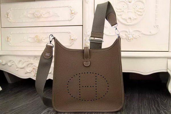 Hermes Evelyne 28cm Messenger Bag Original Leather H1188 Khaki Tl1302Dq89