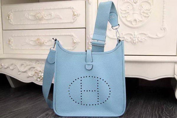 Hermes Evelyne 28cm Messenger Bag Original Leather H1188 SkyBlue Tl1303hi67