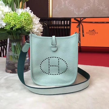 Hermes Evelyne mini 17cm Messenger Bag Original Calf Leather H1187 Light Green Tl811tL32