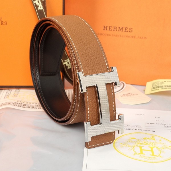 Hermes Imported Belt HR1002G Khaki Tl3768Mc61