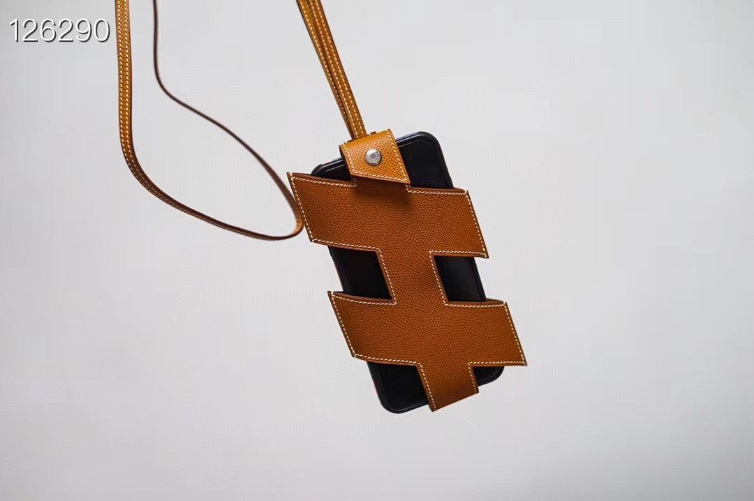 Hermes iPhone 11 pro Case Bag Original Leather H6698 Brown Tl493Nw52