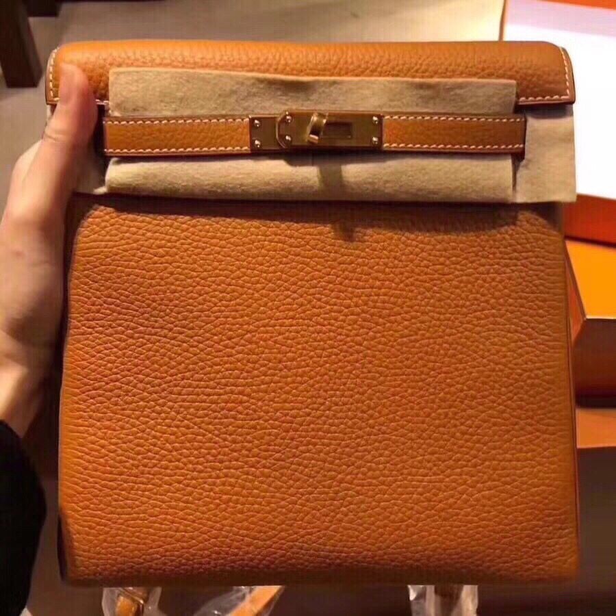 Hermes Kelly Ado Backpack H2398 Orange Tl680lU52
