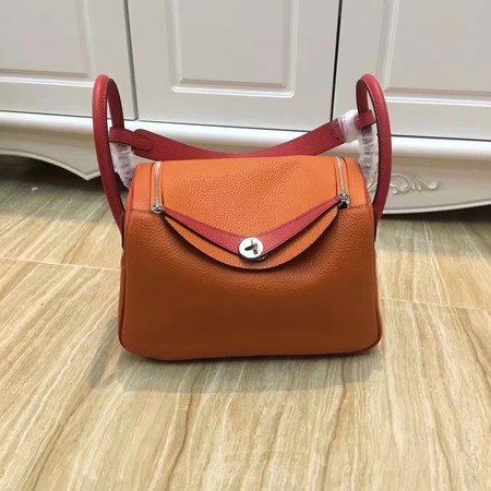Hermes Lindy 30CM Original Leather Shoulder Bag LD30 Orange&Red Tl907su78
