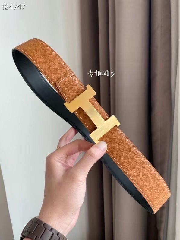 Hermes original belt buckle & Reversible leather strap 38 mm H06770 Tl3456DV39