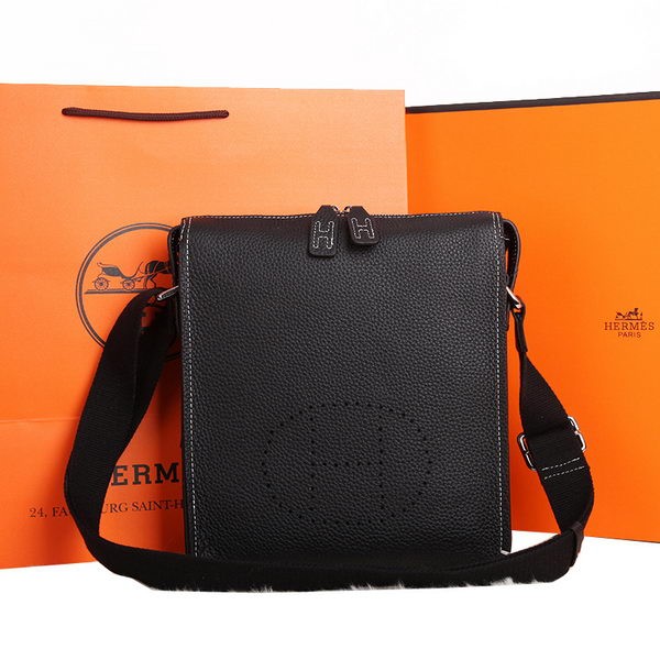 Hermes Original Calf Leather Messenger Bag M86681 Black Tl1710Kd37