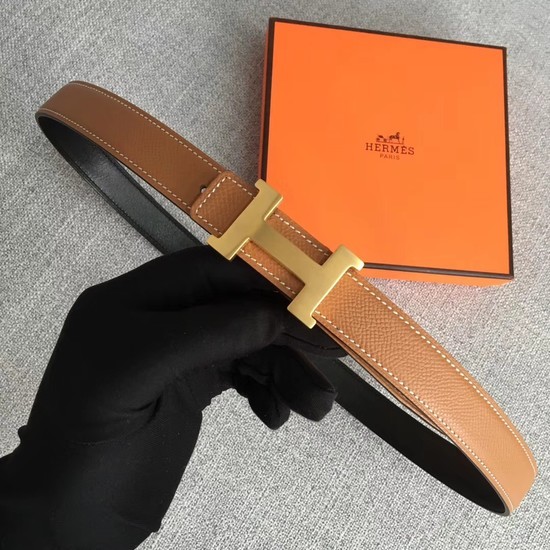 Hermes original epsom leather belts wide 2.5CM 2714 Camel Tl3552rJ28