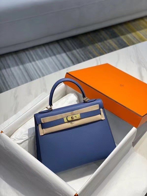 Hermes Original Epsom Leather KEL2578 dark blue Tl164Yv36