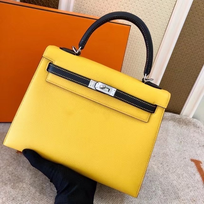 Hermes Original Epsom Leather KEL2578 yellow&black Tl337xh67