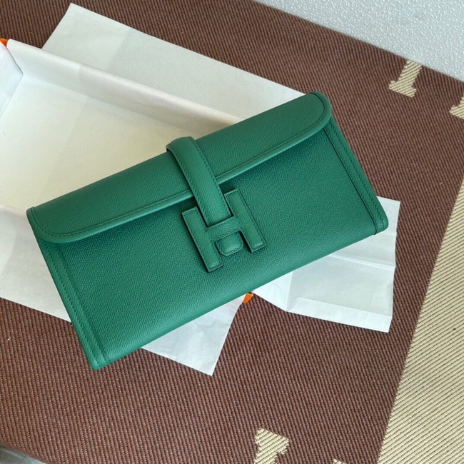 Hermes Original Espom Leather Clutch 37088 green Tl238vN22