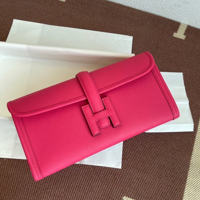 Hermes Original Espom Leather Clutch 37088 Purplish red Tl239Gh26