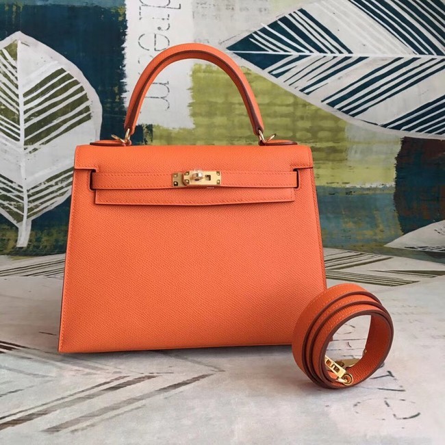 Hermes original Kelly Epsom Leather KL32 orange Tl619sp14