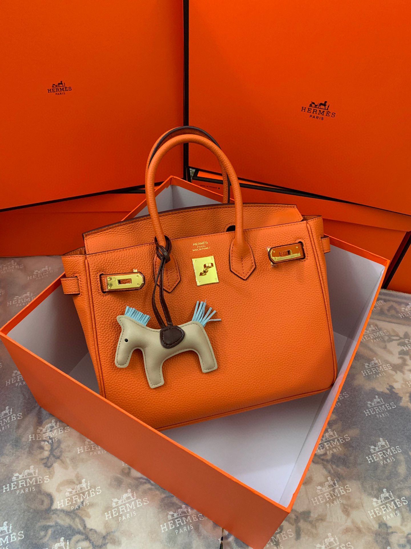 Hermes original Togo Leather HB35O Orange Tl420vj67