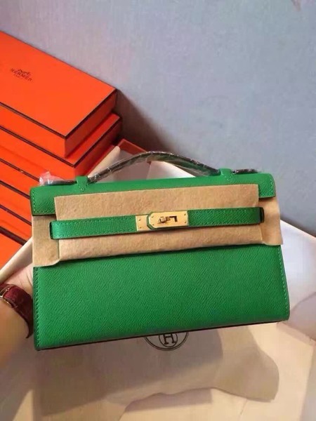 High Quality Hermes Kelly 22cm Tote Bag Original Leather KL22 Green Tl941pR54