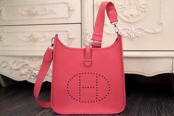 Hot Replica Hermes Evelyne 28cm Messenger Bag Original Leather H1188 Dark Pink Tl1309wR89