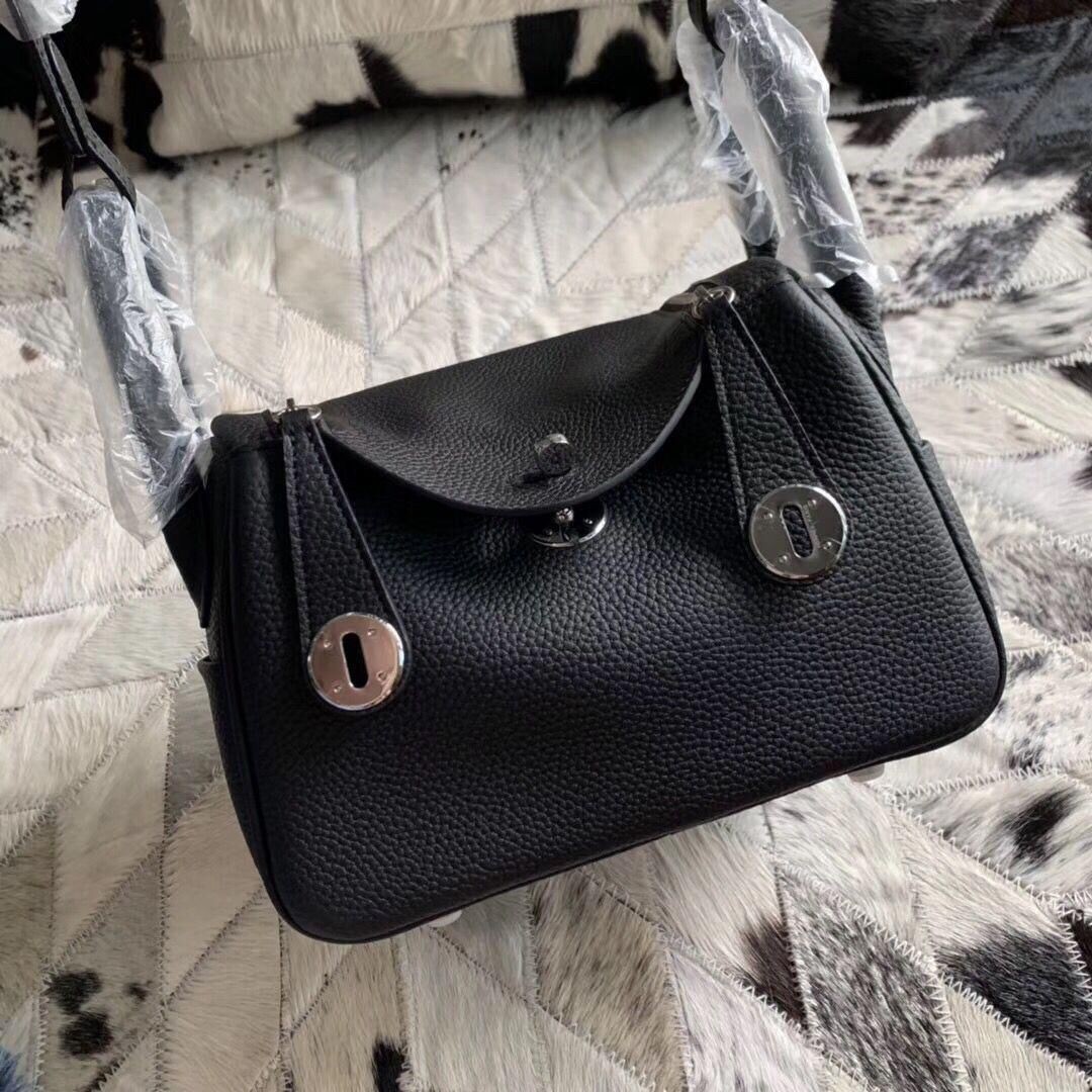 Hot Replica Hermes Mini Lindy Original Togo Leather Bag 5088 Black Tl579wR89