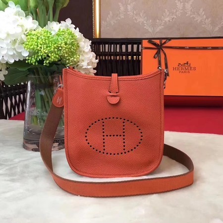 Imitation Fashion Hermes Evelyne mini 17cm Messenger Bag Original Calf Leather H1187 Orange Tl829kd19
