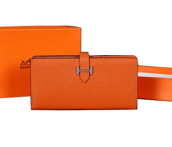 Imitation Hermes Bearn Japonaise Bi-Fold Wallet Original Leather A1018 Wheat Tl2184ye39
