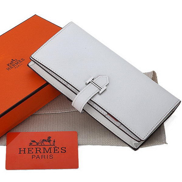 Imitation Hermes Bearn Japonaise Bi-Fold Wallet Original Leather A208 White Tl2197Dl40